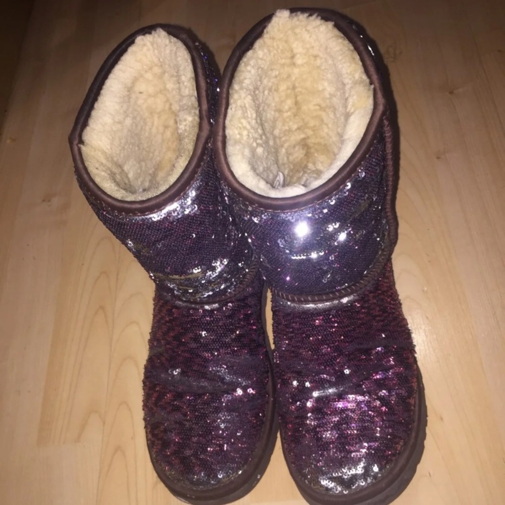 Uggs purple and silver sequins